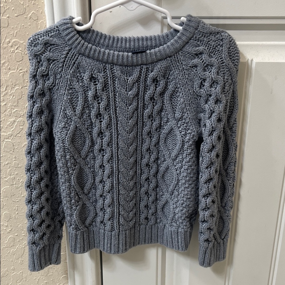 GAP Kids Cable Knit Sweater in Gray